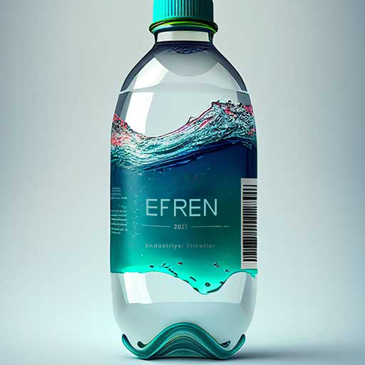 Ürün etiketi tasarımı su şişesi Efren Etiket